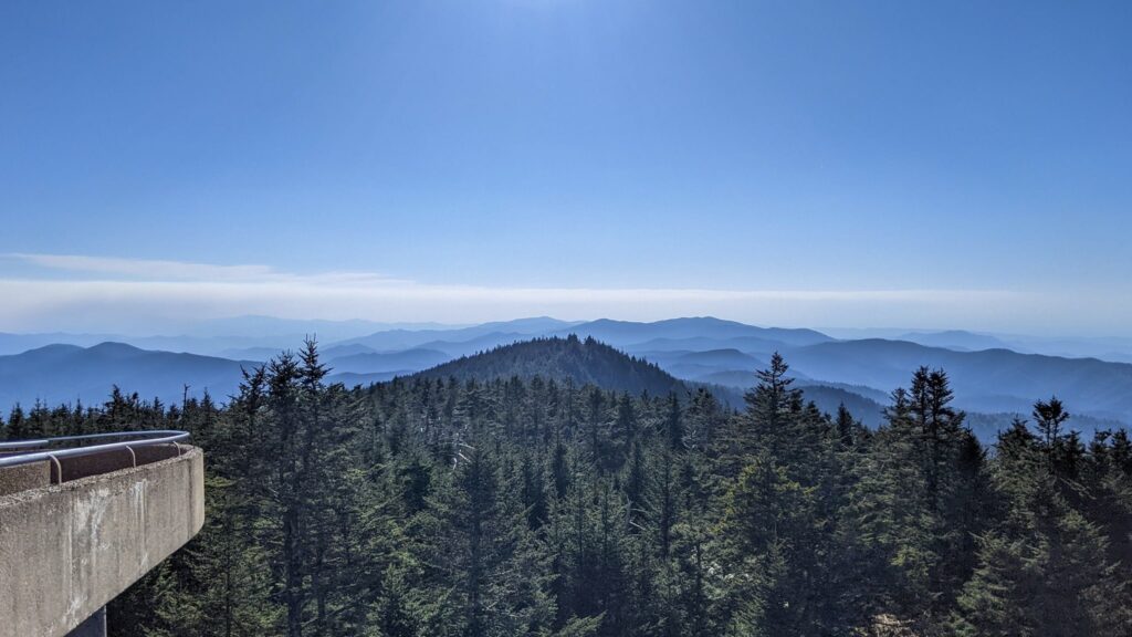 Great Smoky Mountains with mist-covered forests.